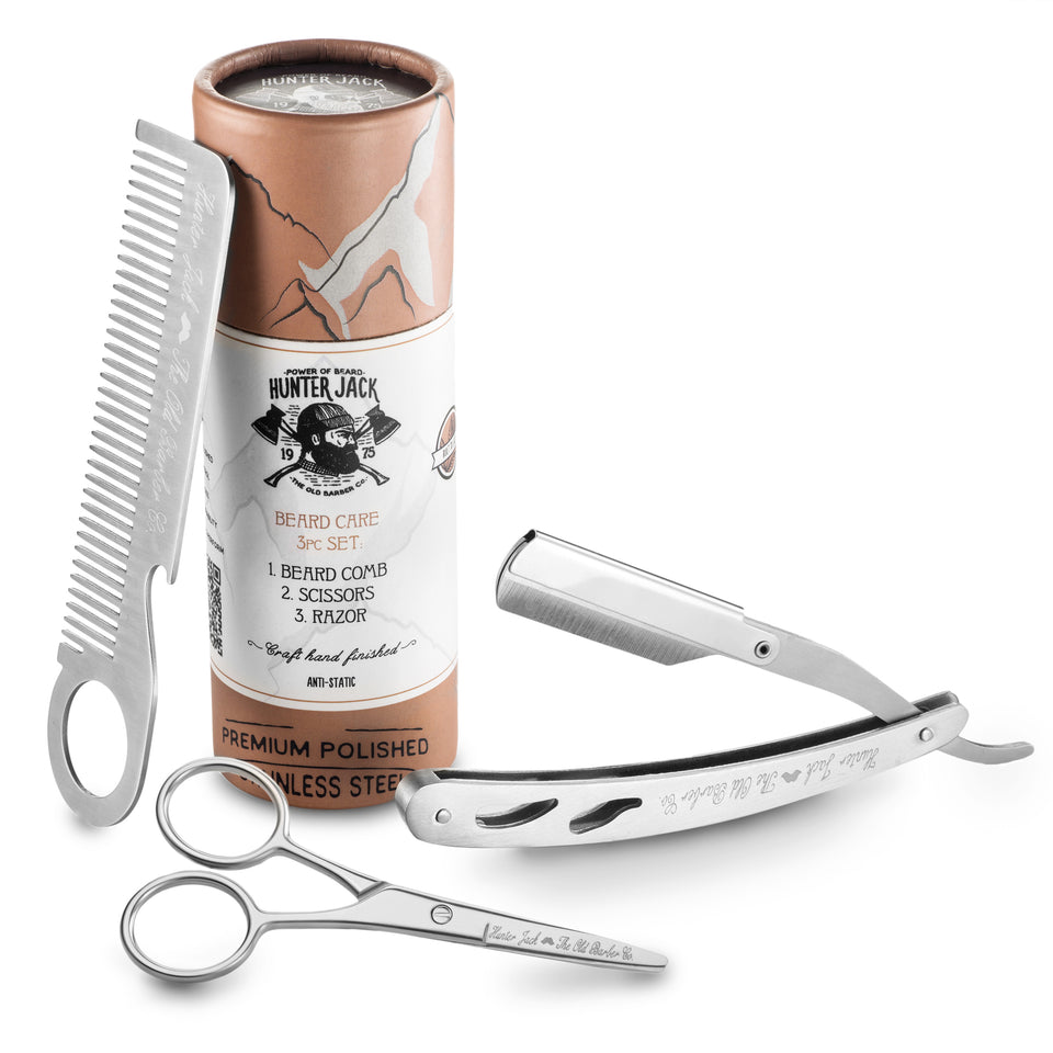 Beard Grooming Kit for Men (3pc.) - Hunter Jack Barber Co.